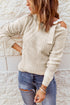 Strapped Cut Out Shoulder Turtleneck Sweater